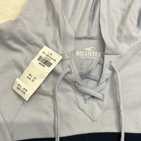HOLLISTER long sleeve hoodie, NWT size M two toned - Picture 5 of 9
